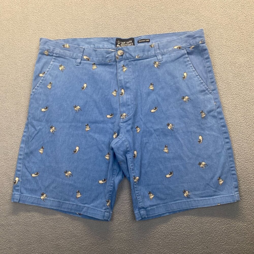 Raw Yarn Industries Mens Shorts Size 40 animal print,Pockets,Stretch Twill